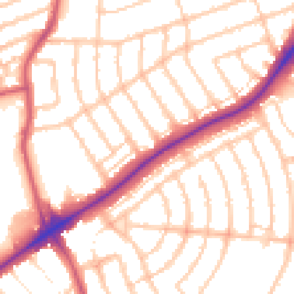 Daytime road noise heatmap for IG11 9DH