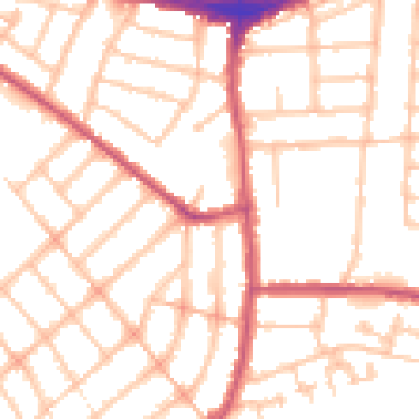 Daytime road noise heatmap for IG2 6AU