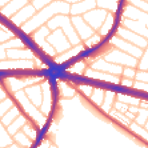 Daytime road noise heatmap for IG2 6BF