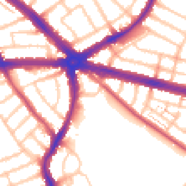 Daytime road noise heatmap for IG2 6DA