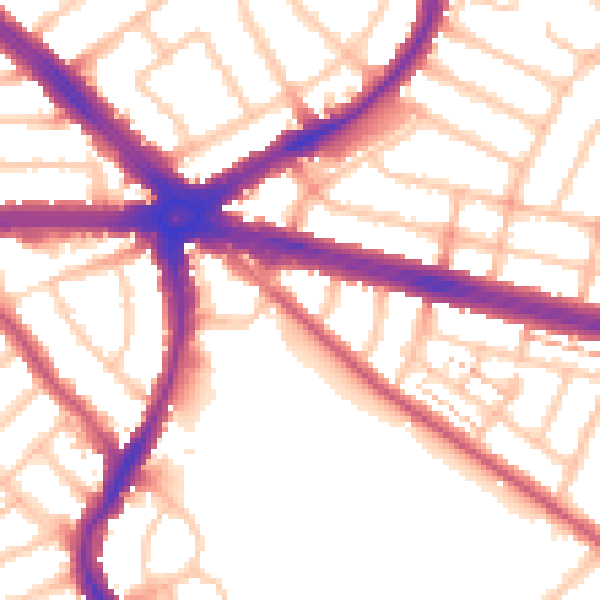 Daytime road noise heatmap for IG2 6DB