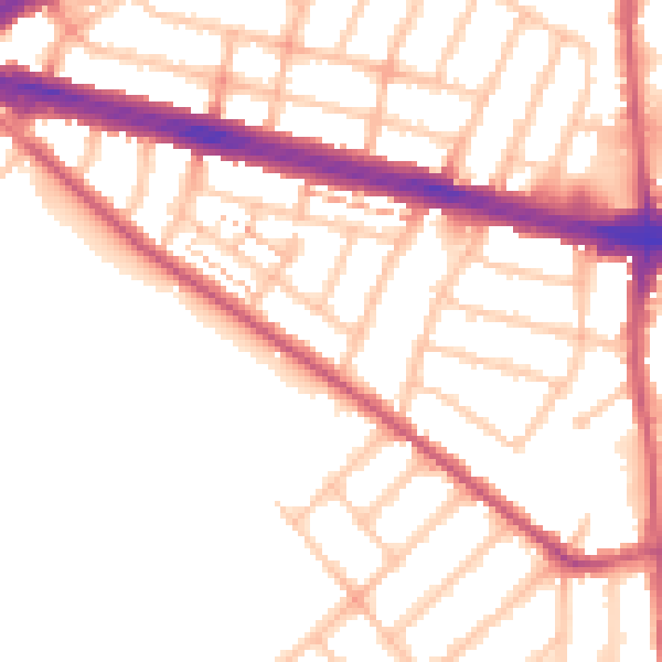 Daytime road noise heatmap for IG2 6DP