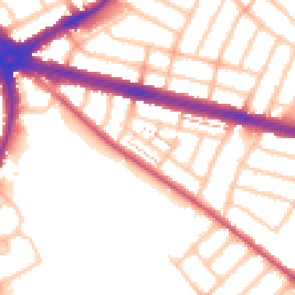 Daytime road noise heatmap for IG2 6DX