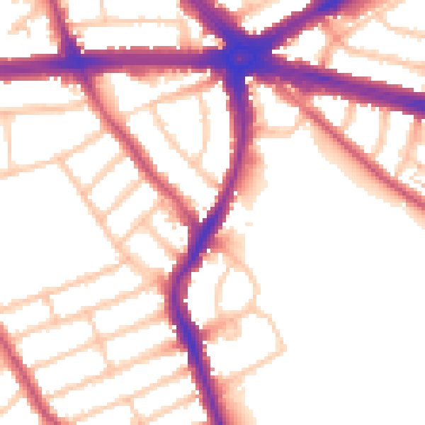 Daytime road noise heatmap for IG2 6EW