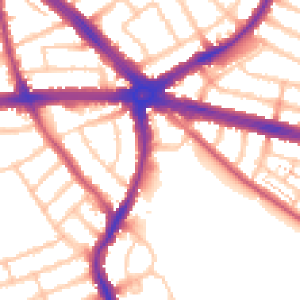 Daytime road noise heatmap for IG2 6JB