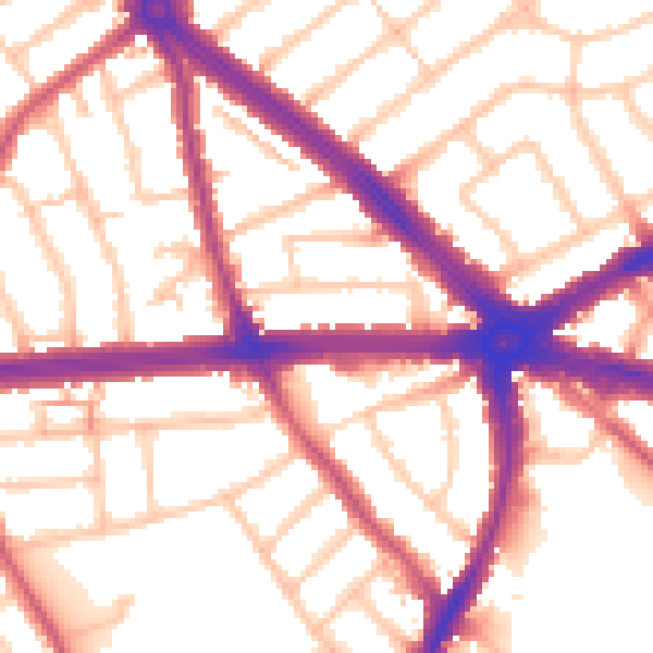 Daytime road noise heatmap for IG2 6NT