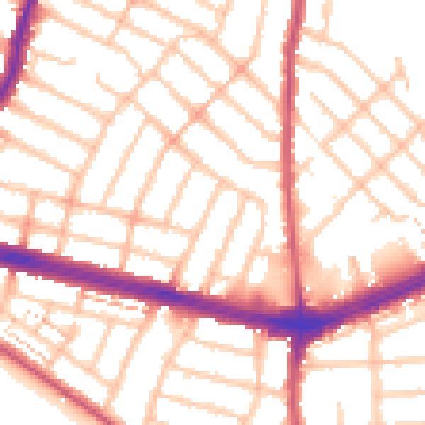 Daytime road noise heatmap for IG2 6QB