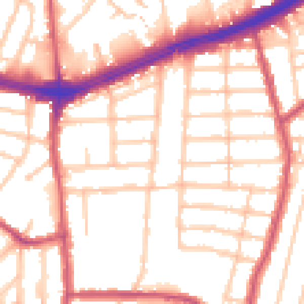 Daytime road noise heatmap for IG2 7DN
