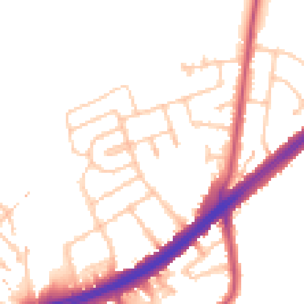 Daytime road noise heatmap for IG2 7JP