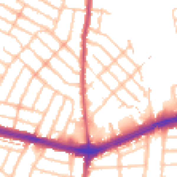 Daytime road noise heatmap for IG2 7LQ