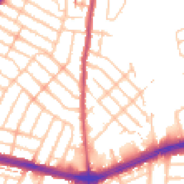 Daytime road noise heatmap for IG2 7LW