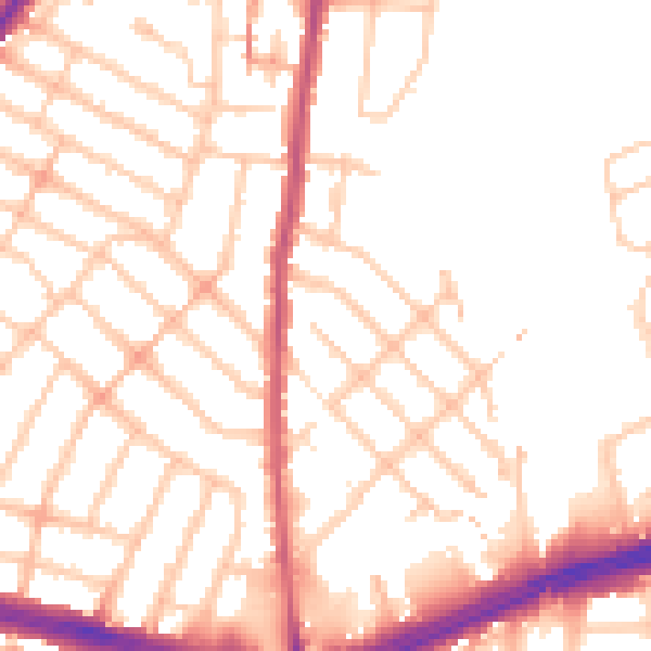 Daytime road noise heatmap for IG2 7NE