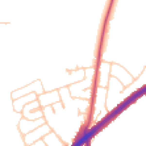 Daytime road noise heatmap for IG2 7QL