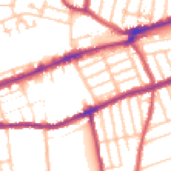 Daytime road noise heatmap for IG3 8AA