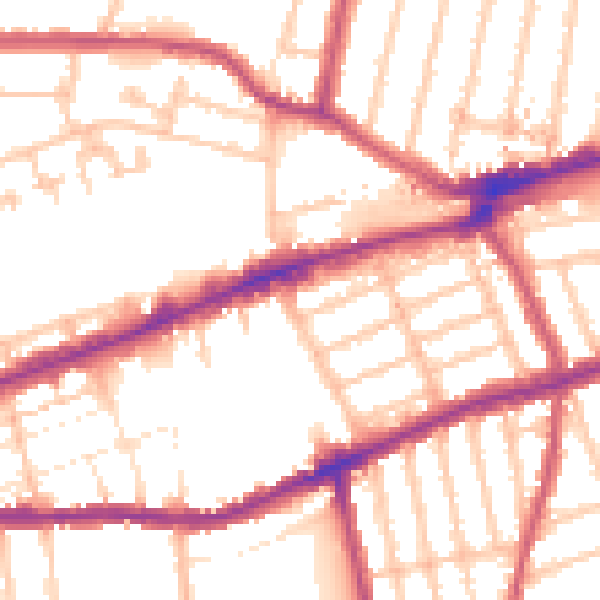 Daytime road noise heatmap for IG3 8AB