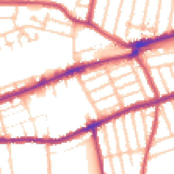 Daytime road noise heatmap for IG3 8AD