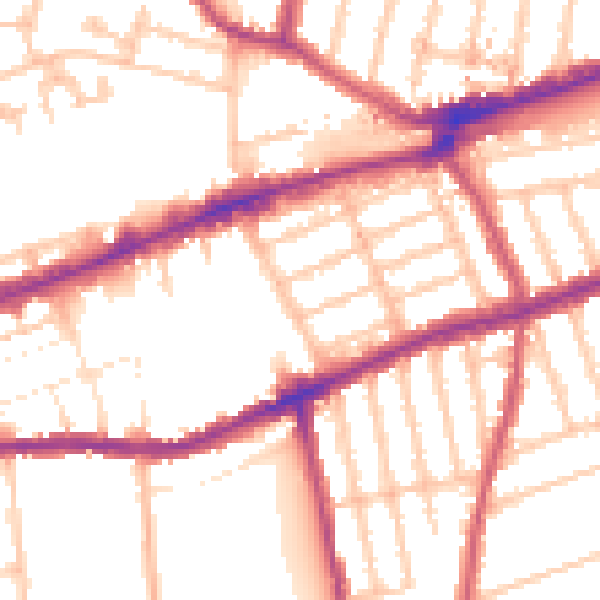 Daytime road noise heatmap for IG3 8AE