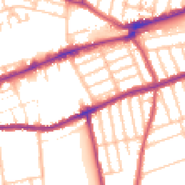 Daytime road noise heatmap for IG3 8AF