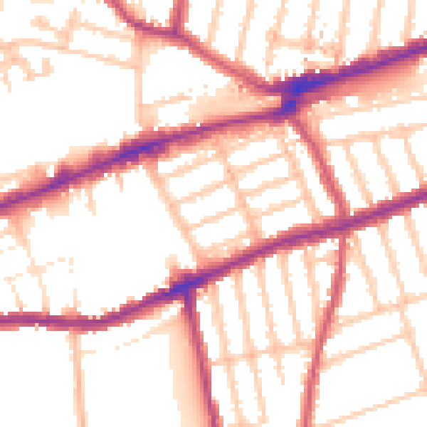 Daytime road noise heatmap for IG3 8AH