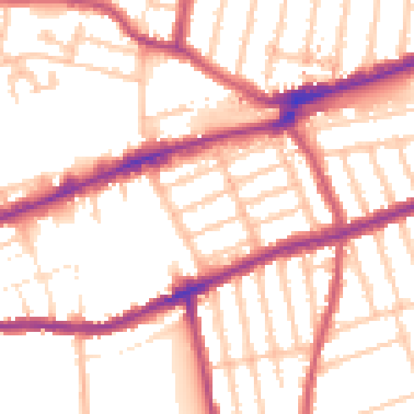 Daytime road noise heatmap for IG3 8AJ