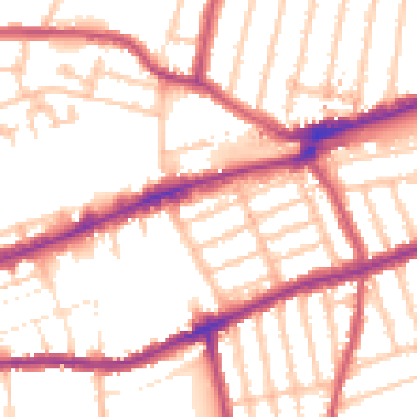 Daytime road noise heatmap for IG3 8AL