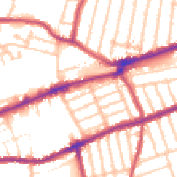 Daytime road noise heatmap for IG3 8AN