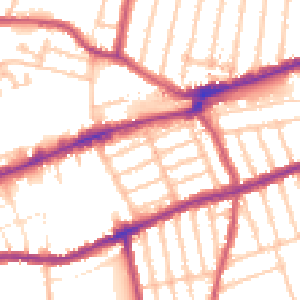 Daytime road noise heatmap for IG3 8AP