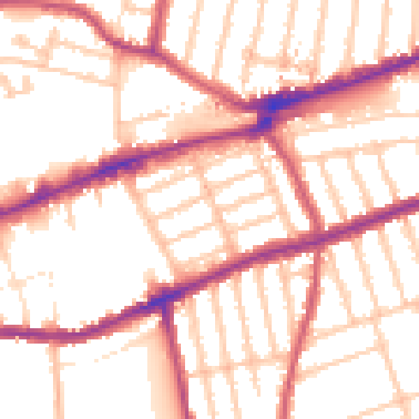 Daytime road noise heatmap for IG3 8AR