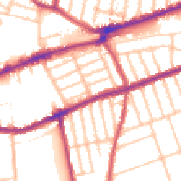 Daytime road noise heatmap for IG3 8AU