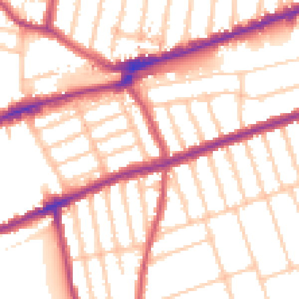 Daytime road noise heatmap for IG3 8AY