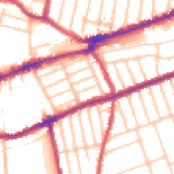 Daytime road noise heatmap for IG3 8BA