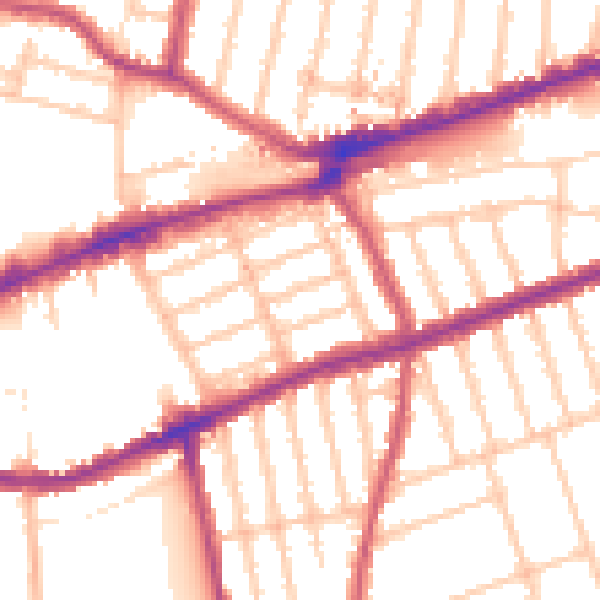 Daytime road noise heatmap for IG3 8BB