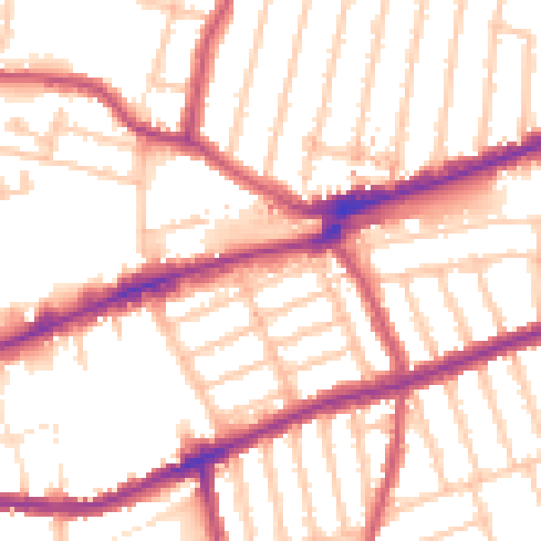 Daytime road noise heatmap for IG3 8BQ