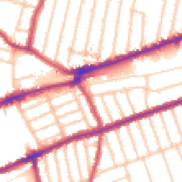 Daytime road noise heatmap for IG3 8DH