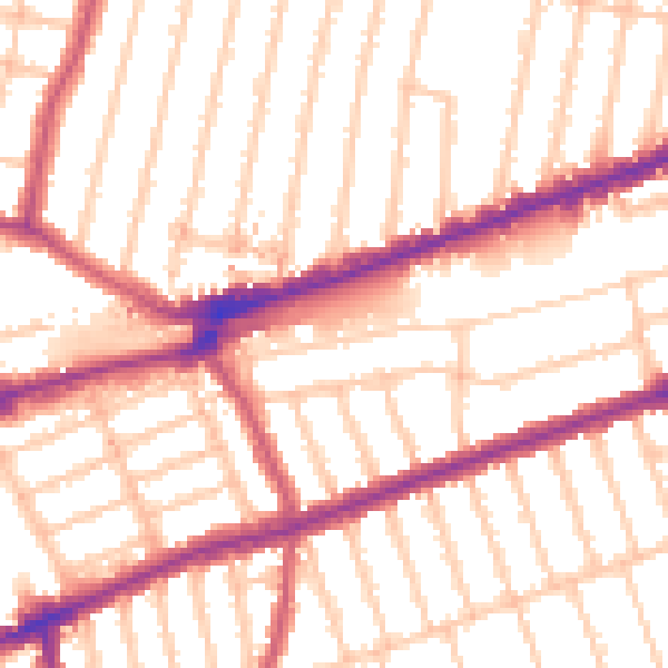 Daytime road noise heatmap for IG3 8DJ