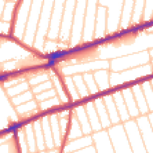Daytime road noise heatmap for IG3 8DN