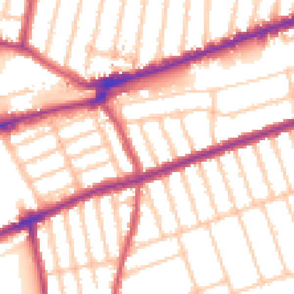 Daytime road noise heatmap for IG3 8DR