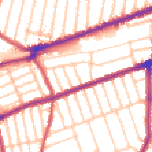Daytime road noise heatmap for IG3 8DU