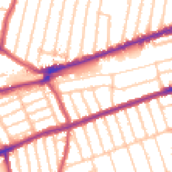 Daytime road noise heatmap for IG3 8DW