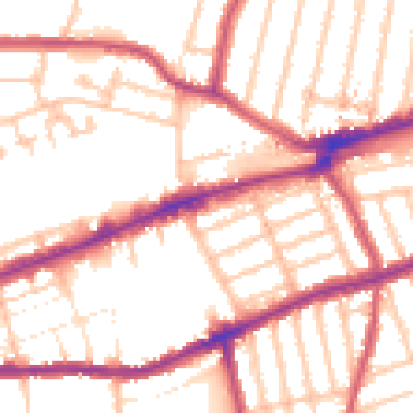 Daytime road noise heatmap for IG3 8EG