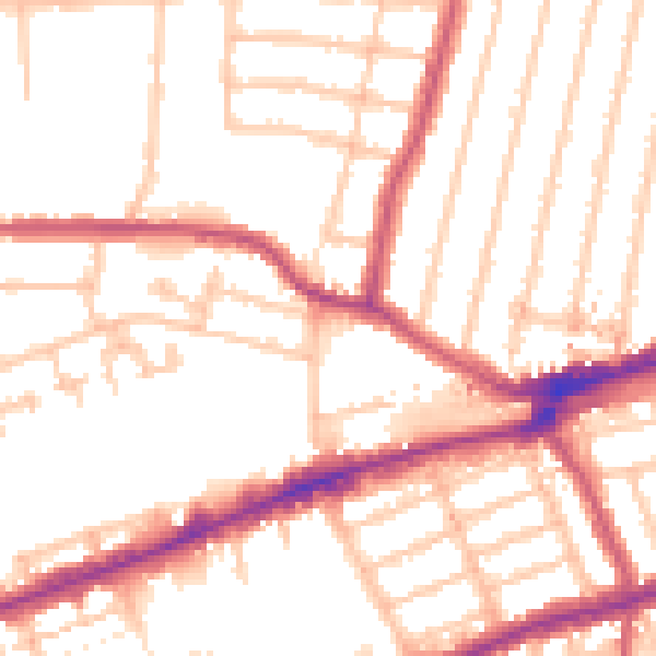 Daytime road noise heatmap for IG3 8EU