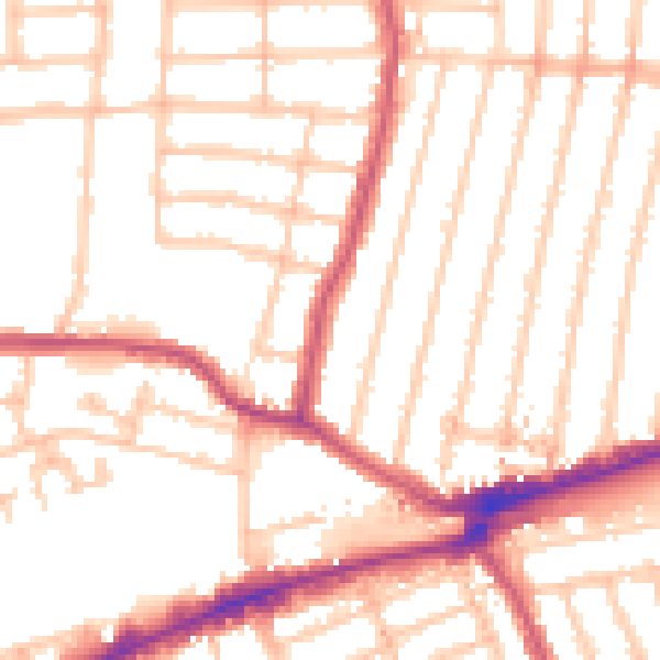 Daytime road noise heatmap for IG3 8EX