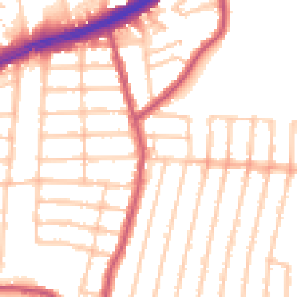 Daytime road noise heatmap for IG3 8EZ