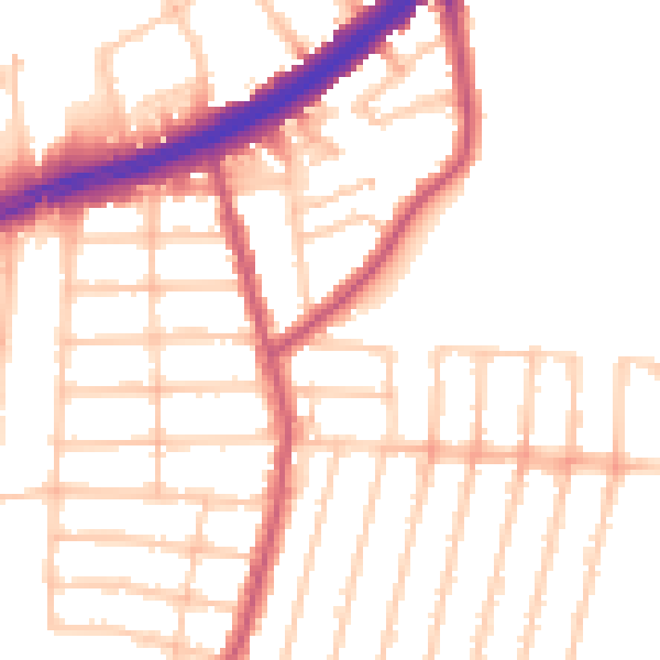 Daytime road noise heatmap for IG3 8HB