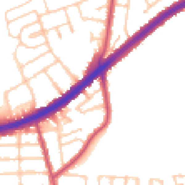 Daytime road noise heatmap for IG3 8JR