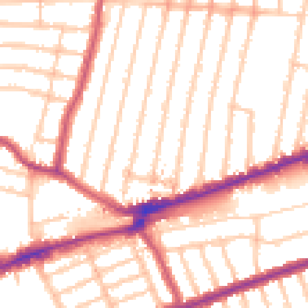 Daytime road noise heatmap for IG3 8NE