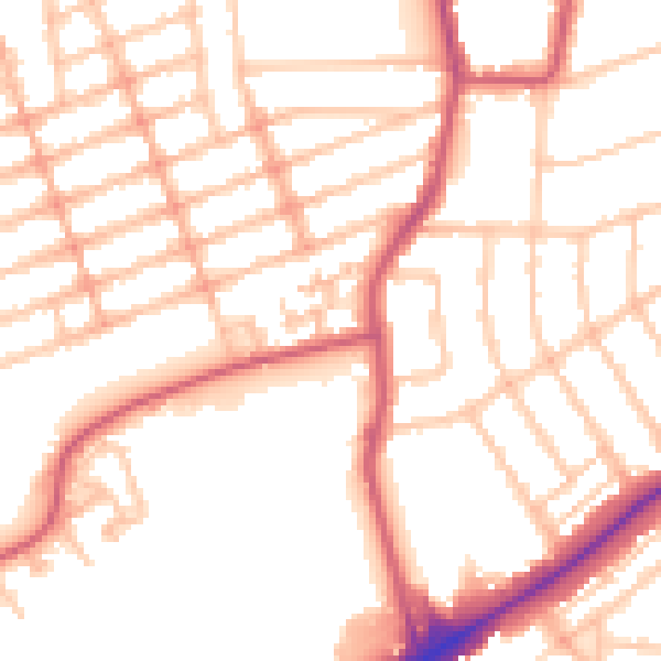 Daytime road noise heatmap for IG3 9FD