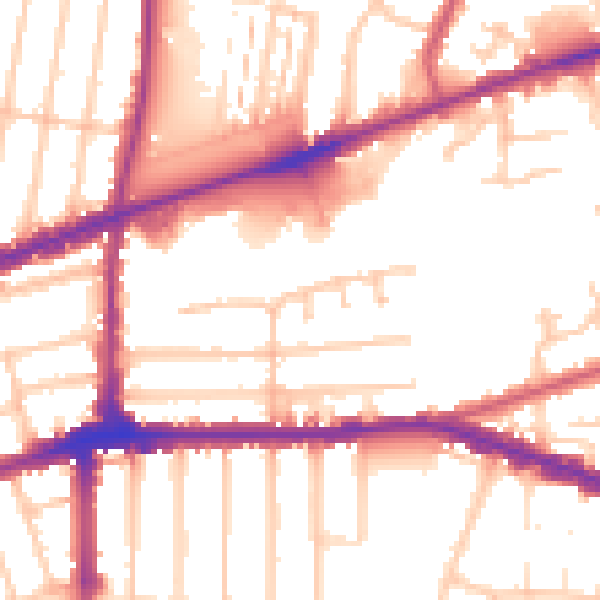 Daytime road noise heatmap for IG3 9QD