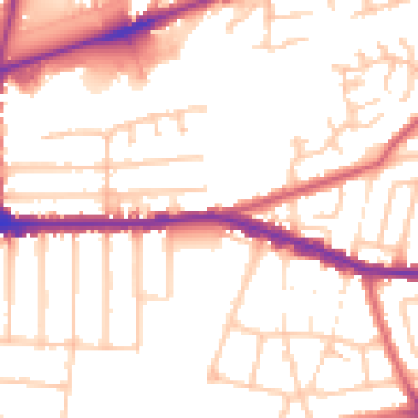 Daytime road noise heatmap for IG3 9RU