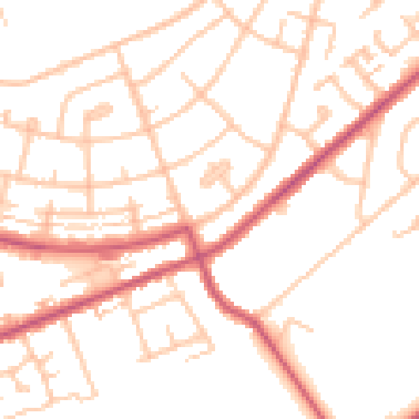 Daytime road noise heatmap for IG7 4AA